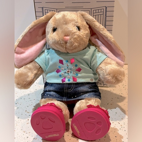 Build-A-Bear Snowflake Crystal Top, Jean Skirt & Pink‎ Shoes, Bunny NOT Included - Picture 3 of 13